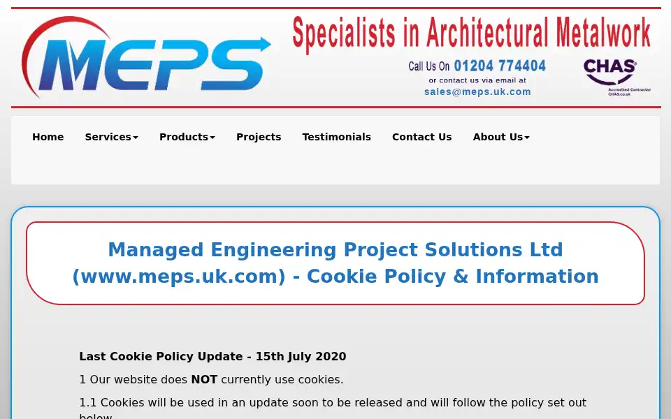 Screenshot of meps.uk.com