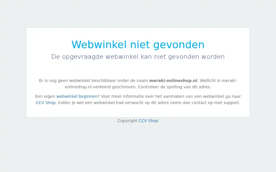 Screenshot of meraki-onlineshop.nl