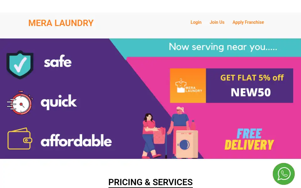 Screenshot of meralaundry.in