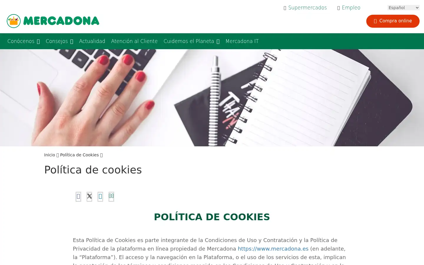 Screenshot of mercadona.es