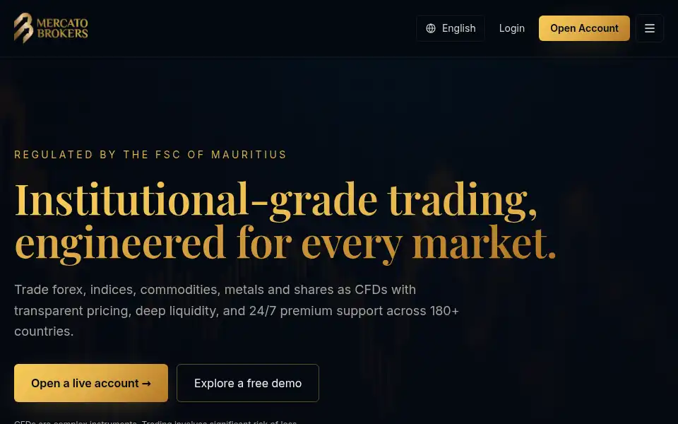 Screenshot of mercatobrokers.com