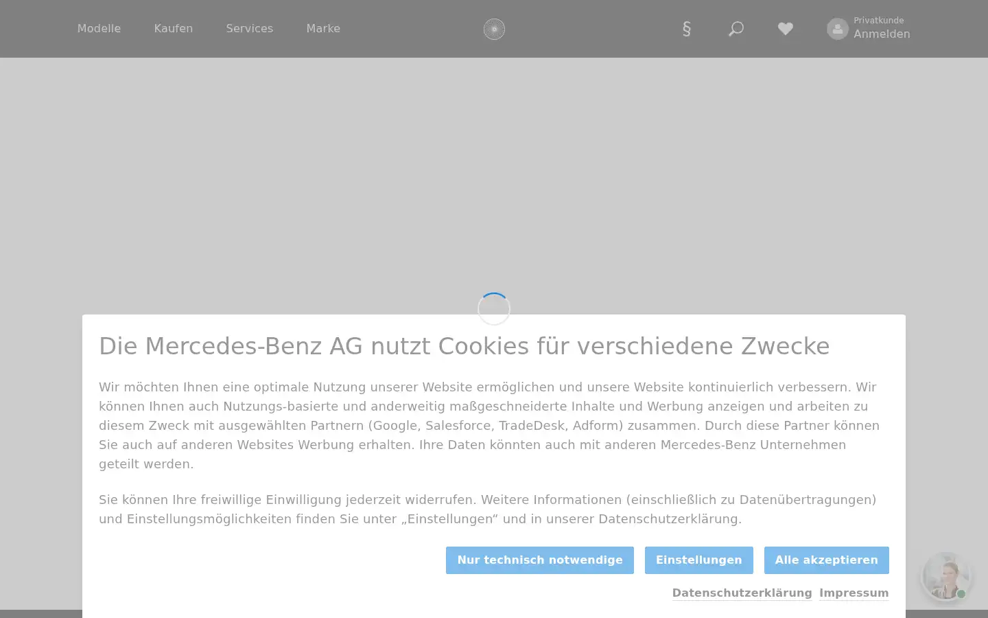 Screenshot of mercedes-benz.de
