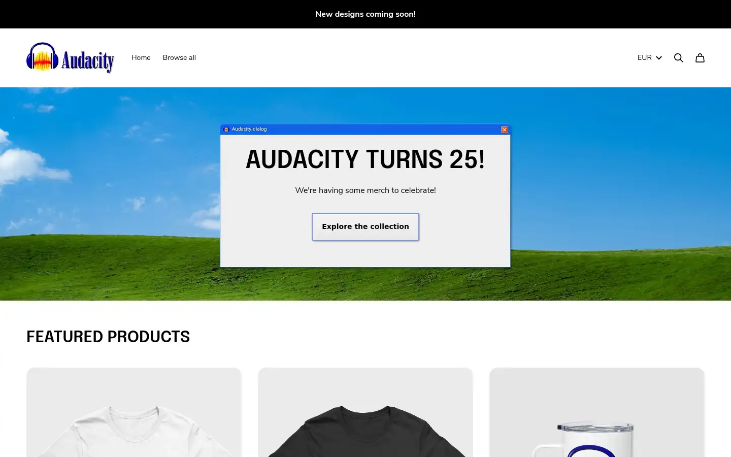 Screenshot of merch.audacityteam.org