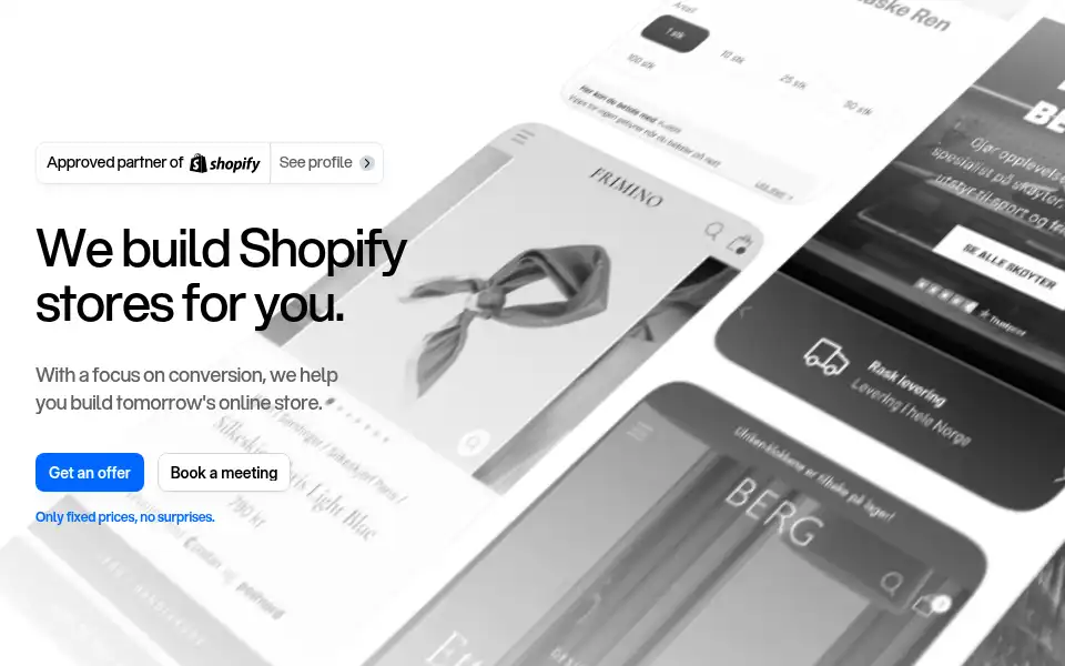 Screenshot of merchant.no