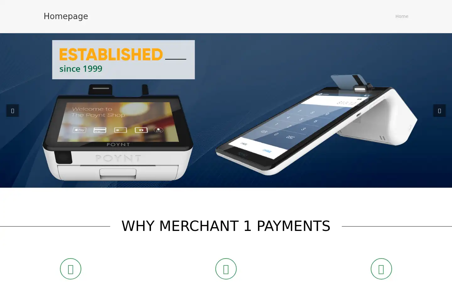Screenshot of merchant1payments.com