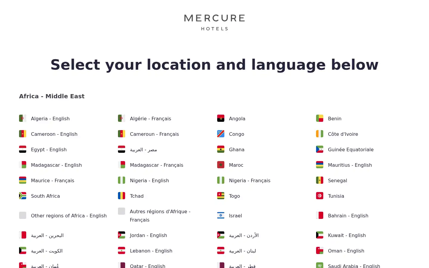 Screenshot of mercure.accor.com