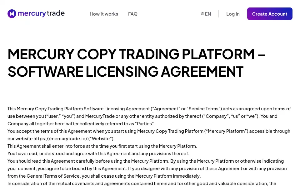 Screenshot of mercurytrade.io