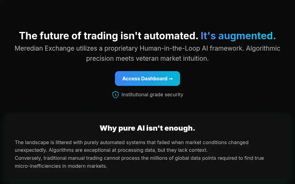 Screenshot of meredianexchange.com