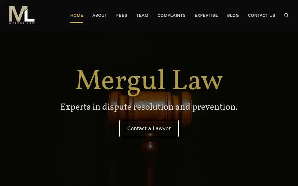 Screenshot of mergullaw.co.uk