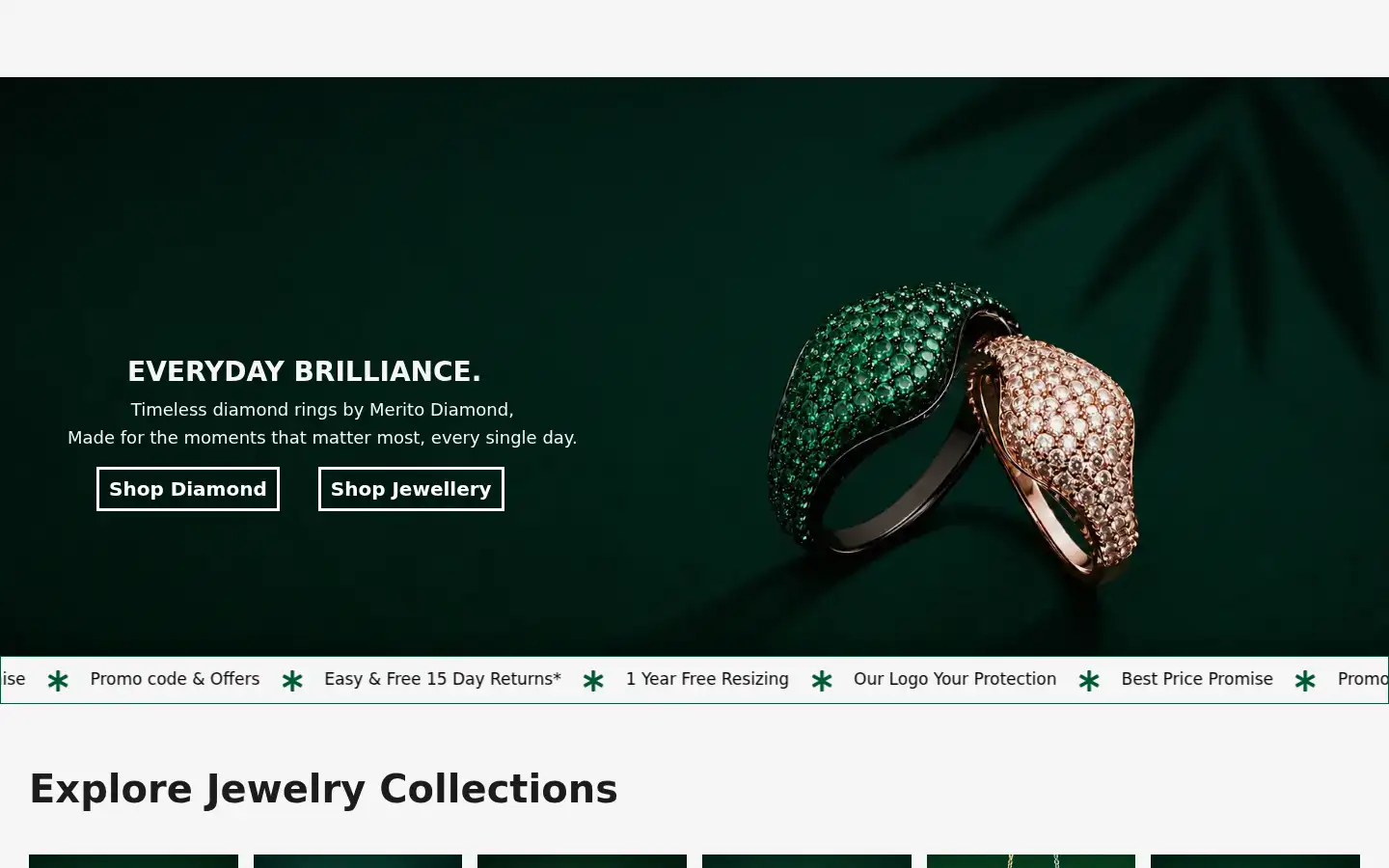 Screenshot of meritodiamond.com