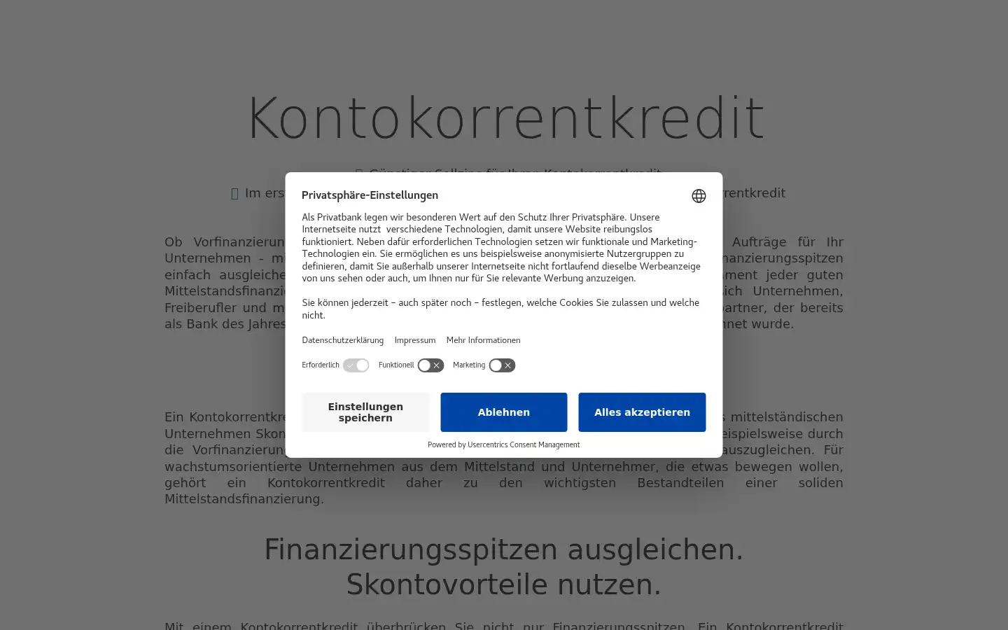 Screenshot of merkur-privatbank.de
