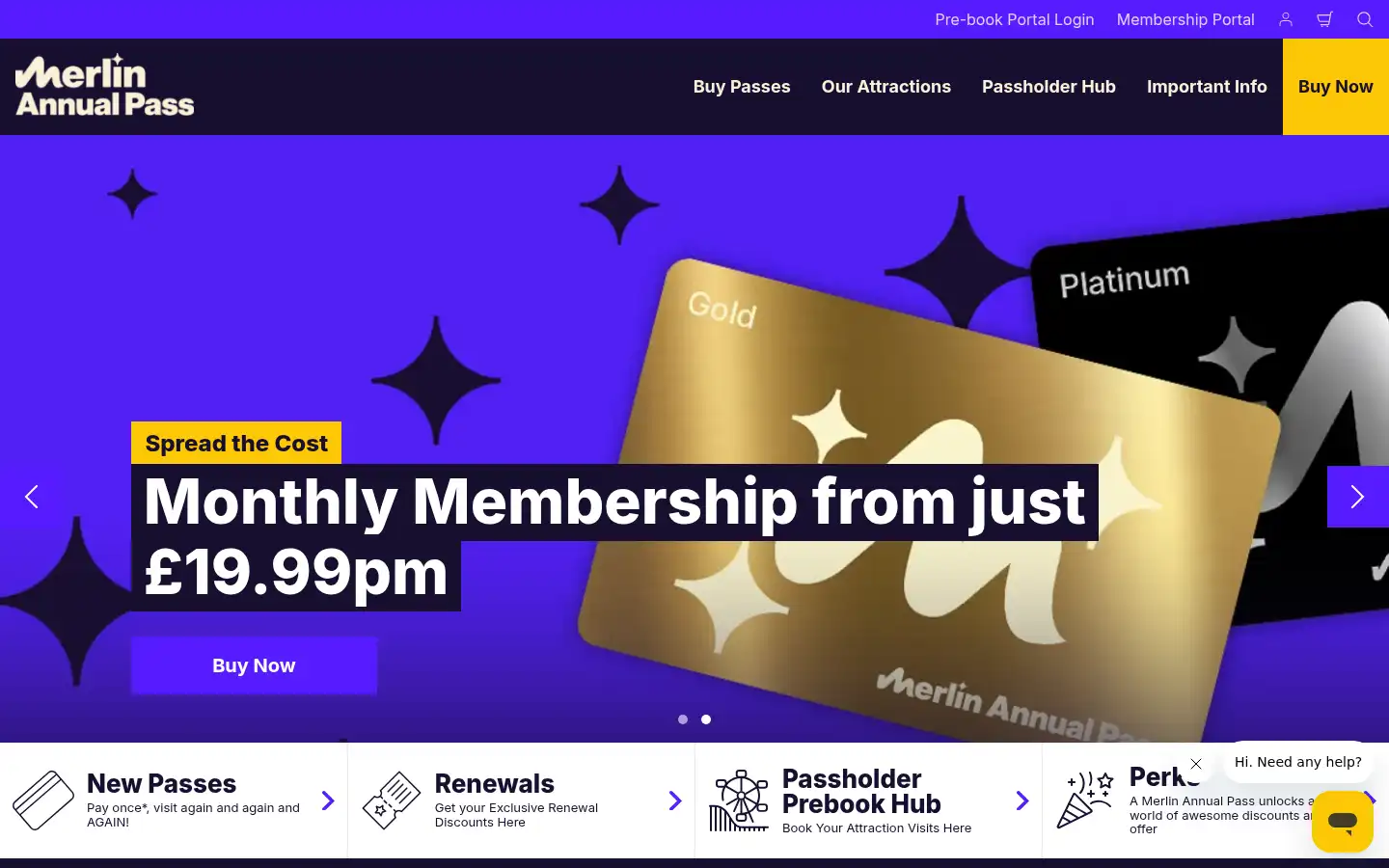 Screenshot of merlinannualpass.co.uk