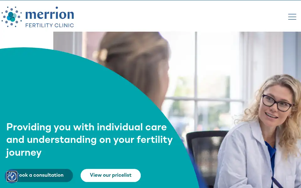 Screenshot of merrionfertility.ie