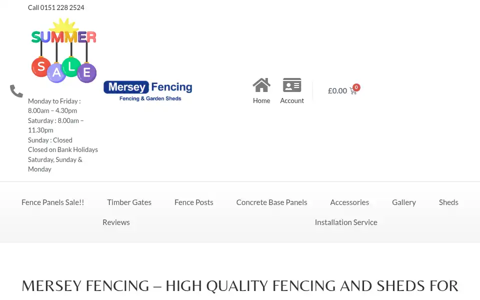 Screenshot of merseyfencing.co.uk