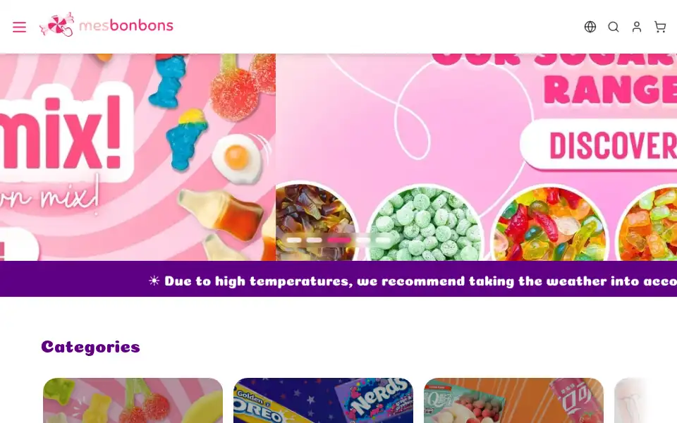 Screenshot of mesbonbons.net