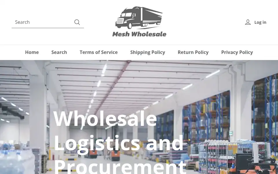 Screenshot of meshwholesale.com