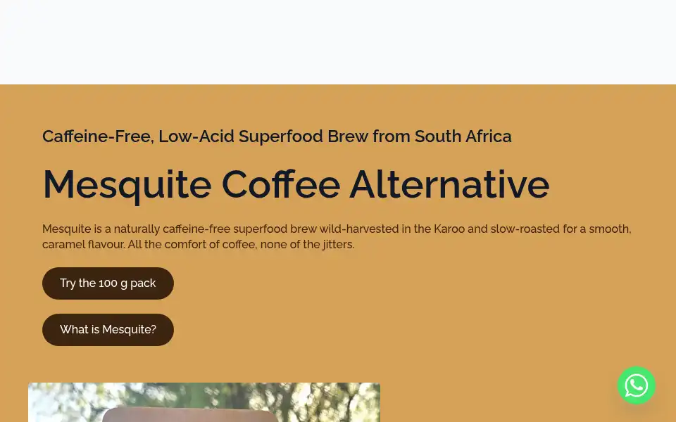 Screenshot of mesquitecoffeealternative.co.za