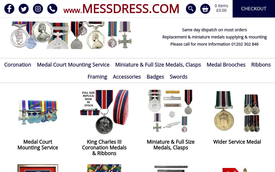 Screenshot of messdress.com