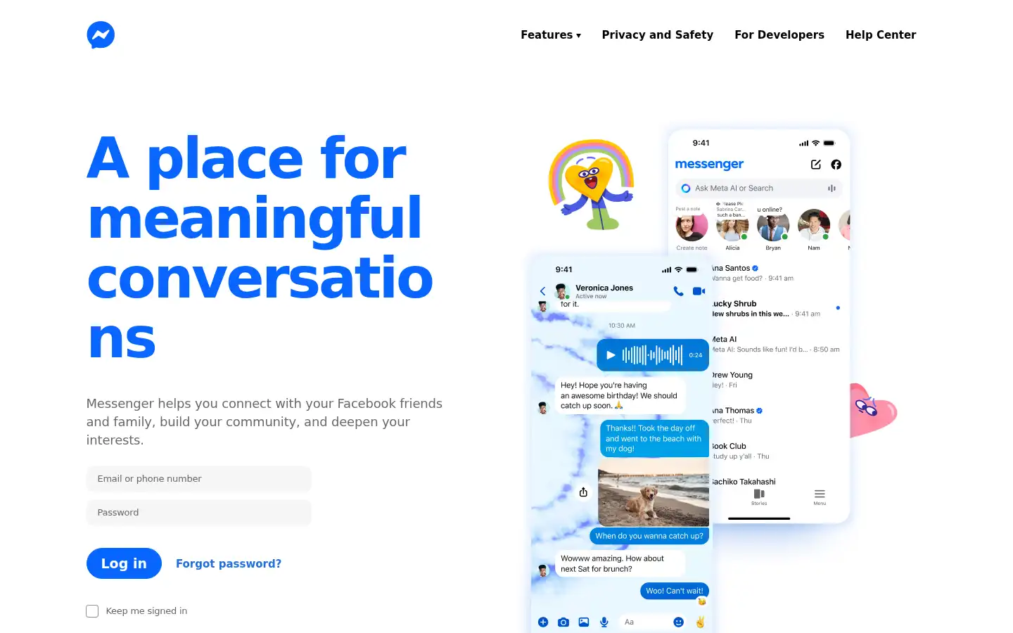Screenshot of messenger.com