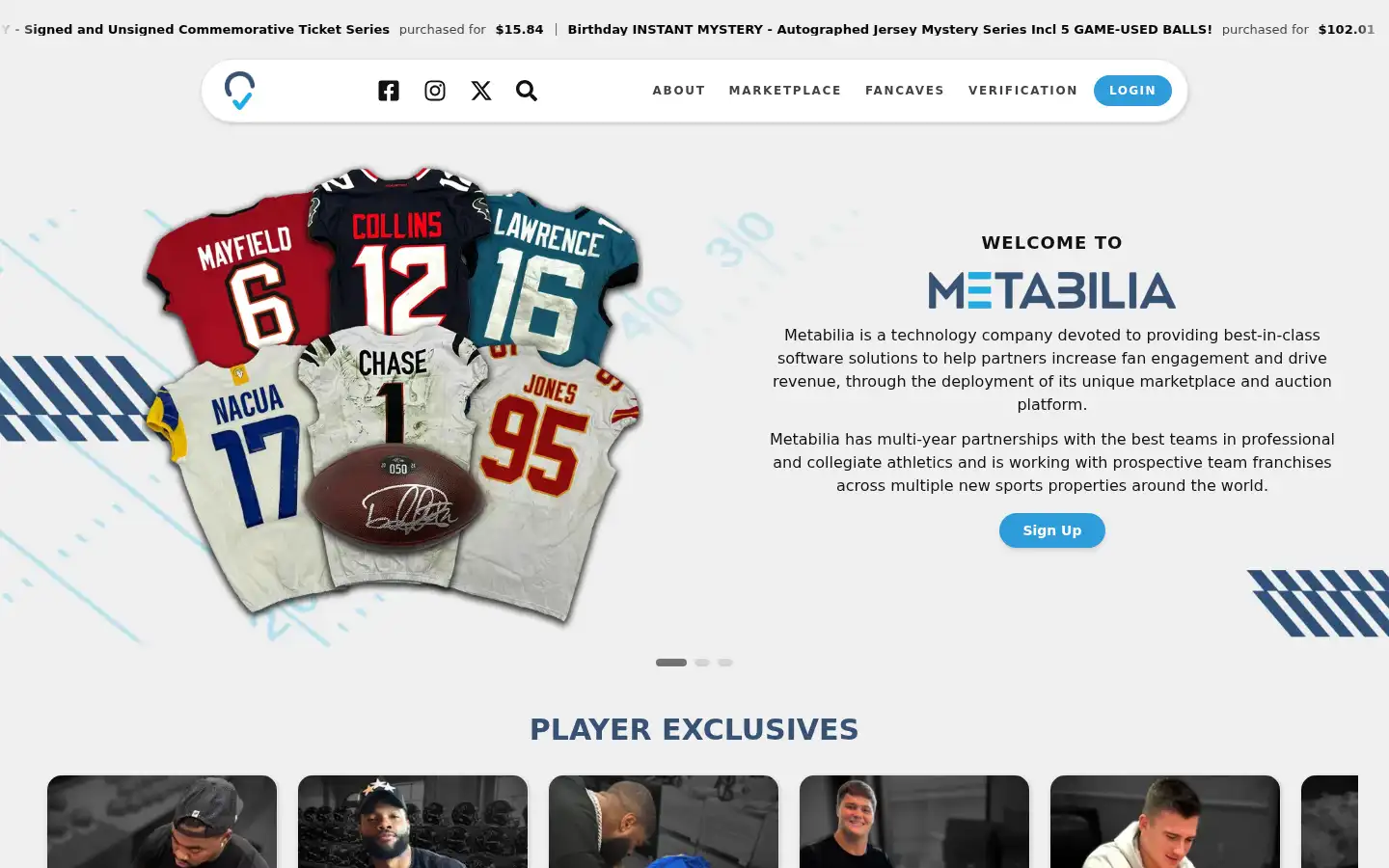 Screenshot of metabilia.io