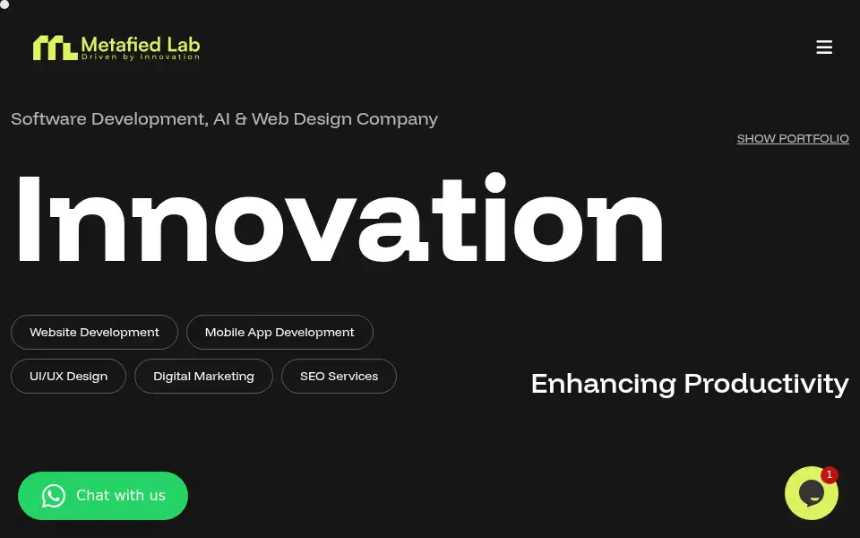 Screenshot of metafiedlab.com