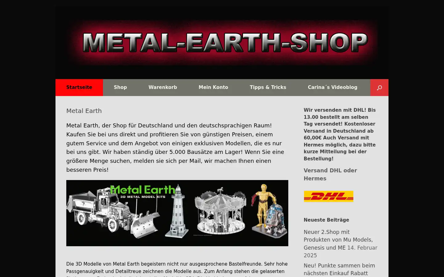 Screenshot of metal-earth-shop.de
