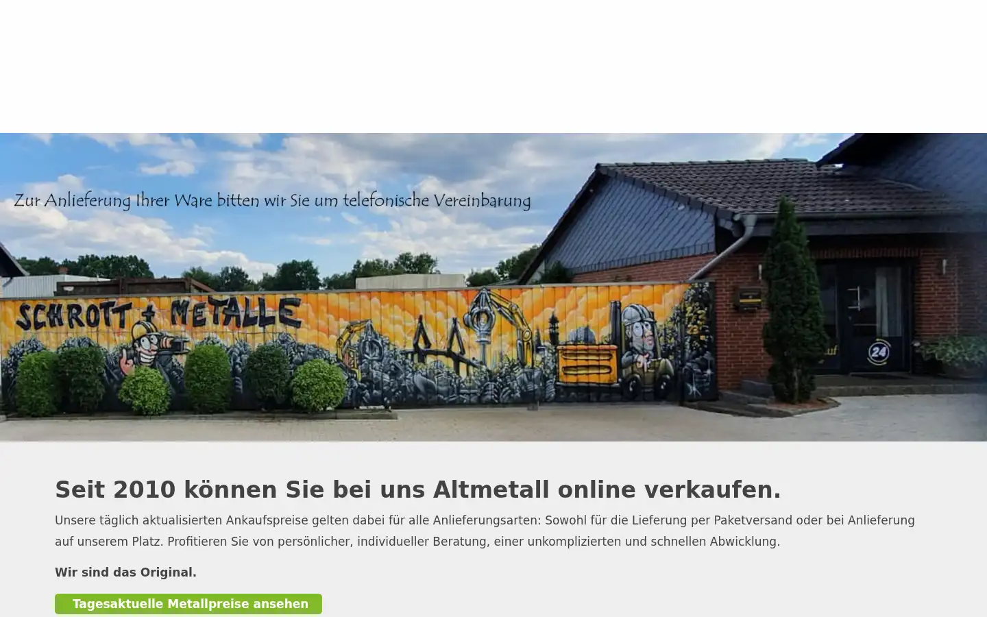 Screenshot of metallankauf24.de