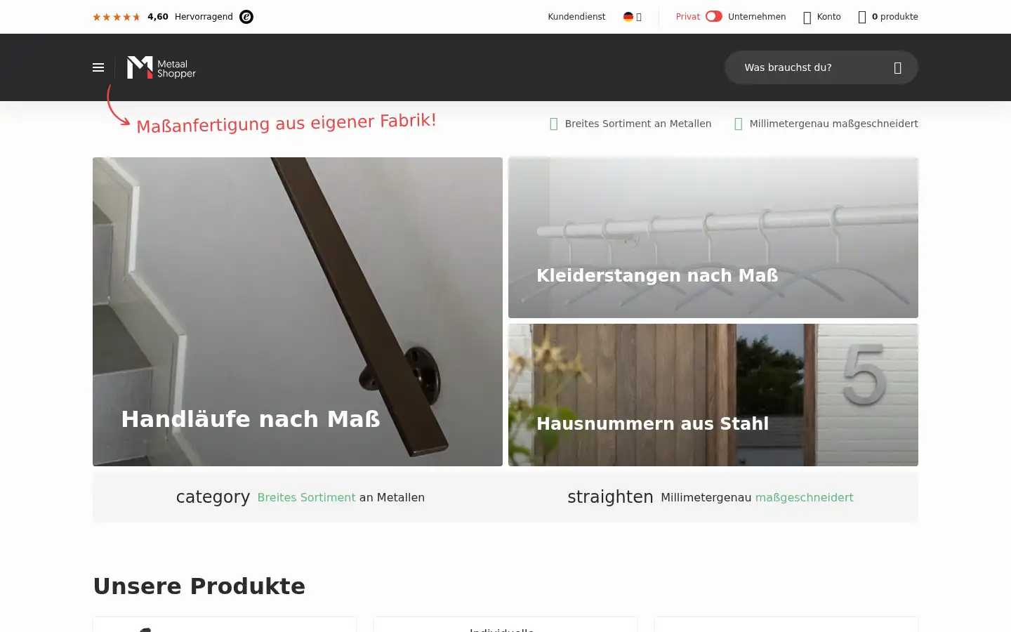 Screenshot of metallshopper.de