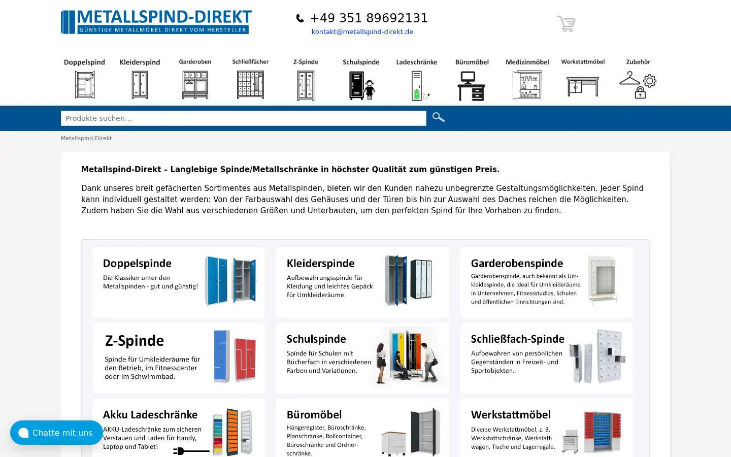 Screenshot of metallspind-direkt.de
