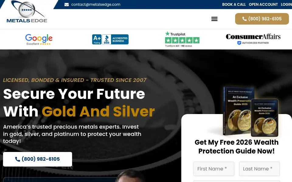 Screenshot of metalsedge.com