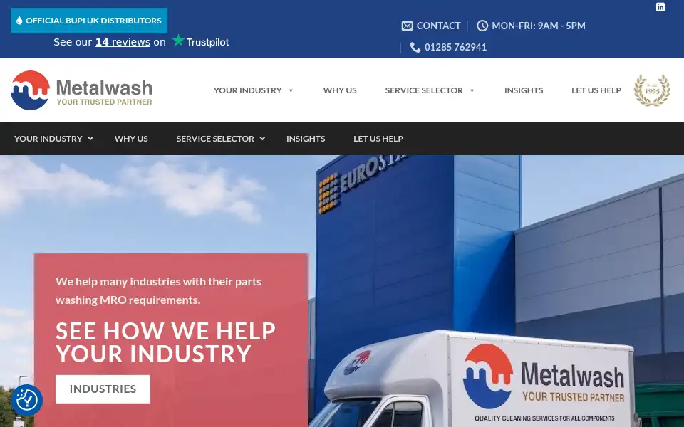 Screenshot of metalwash.co.uk