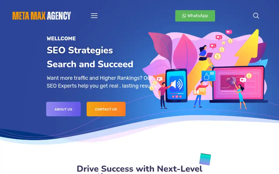Screenshot of metamaxagency.com