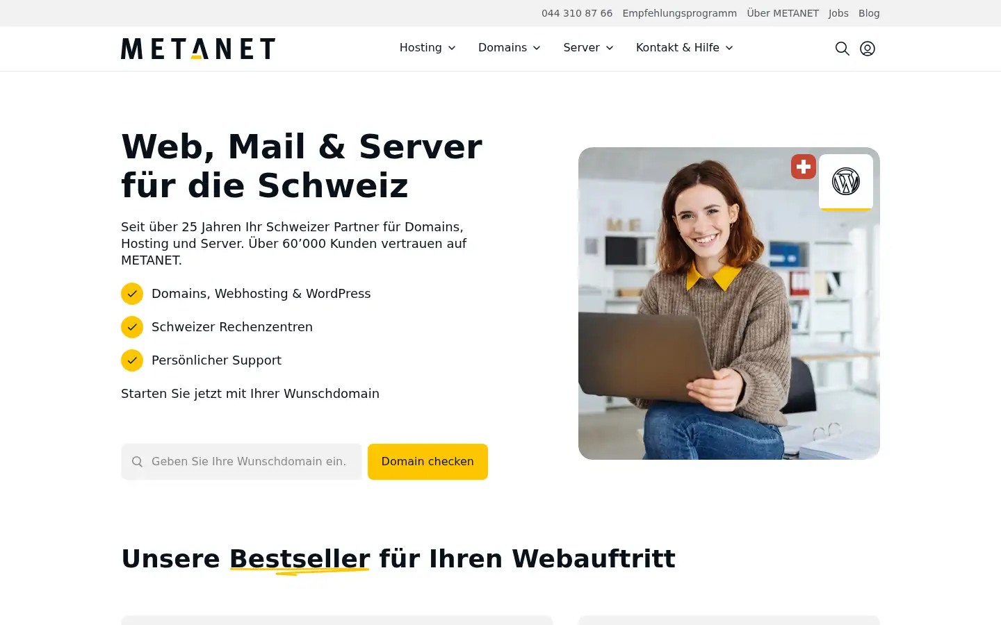 Screenshot of metanet.ch