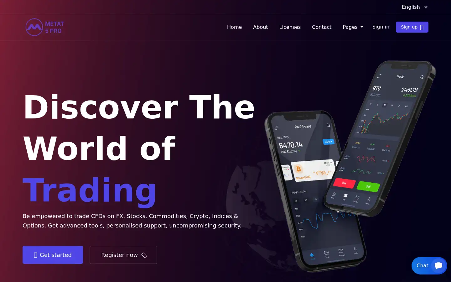 Screenshot of metat5pro.com