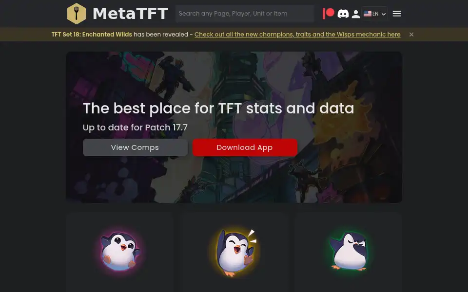 Screenshot of metatft.com