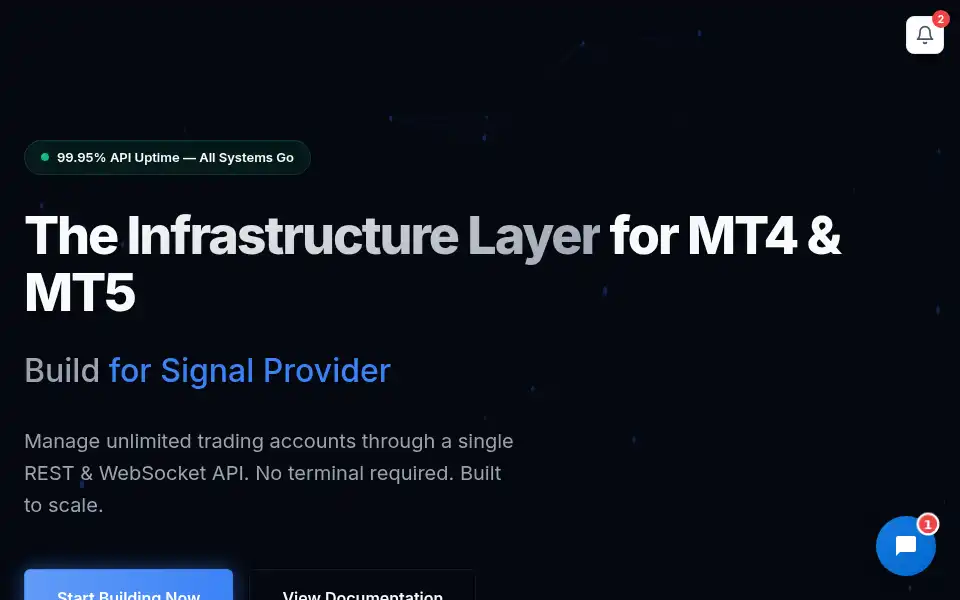 Screenshot of metatraderapi.dev