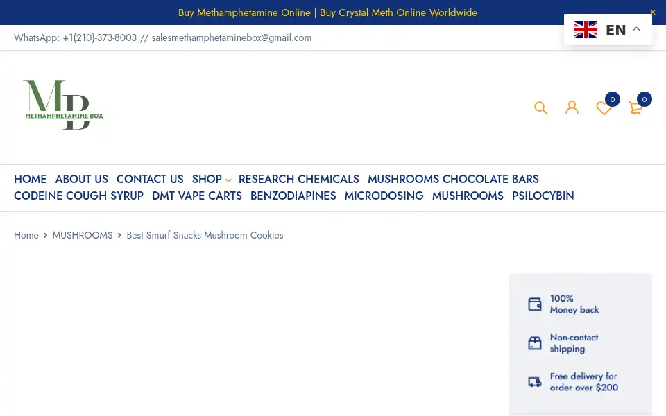 Screenshot of methamphetaminebox.com