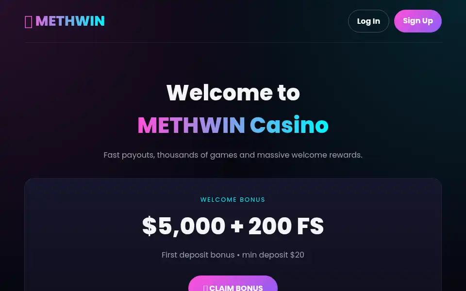 Screenshot of methwincasino.top