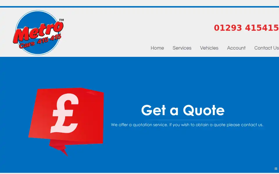 Screenshot of metro-cars.co.uk