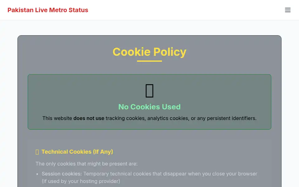 Screenshot of metro-status.com