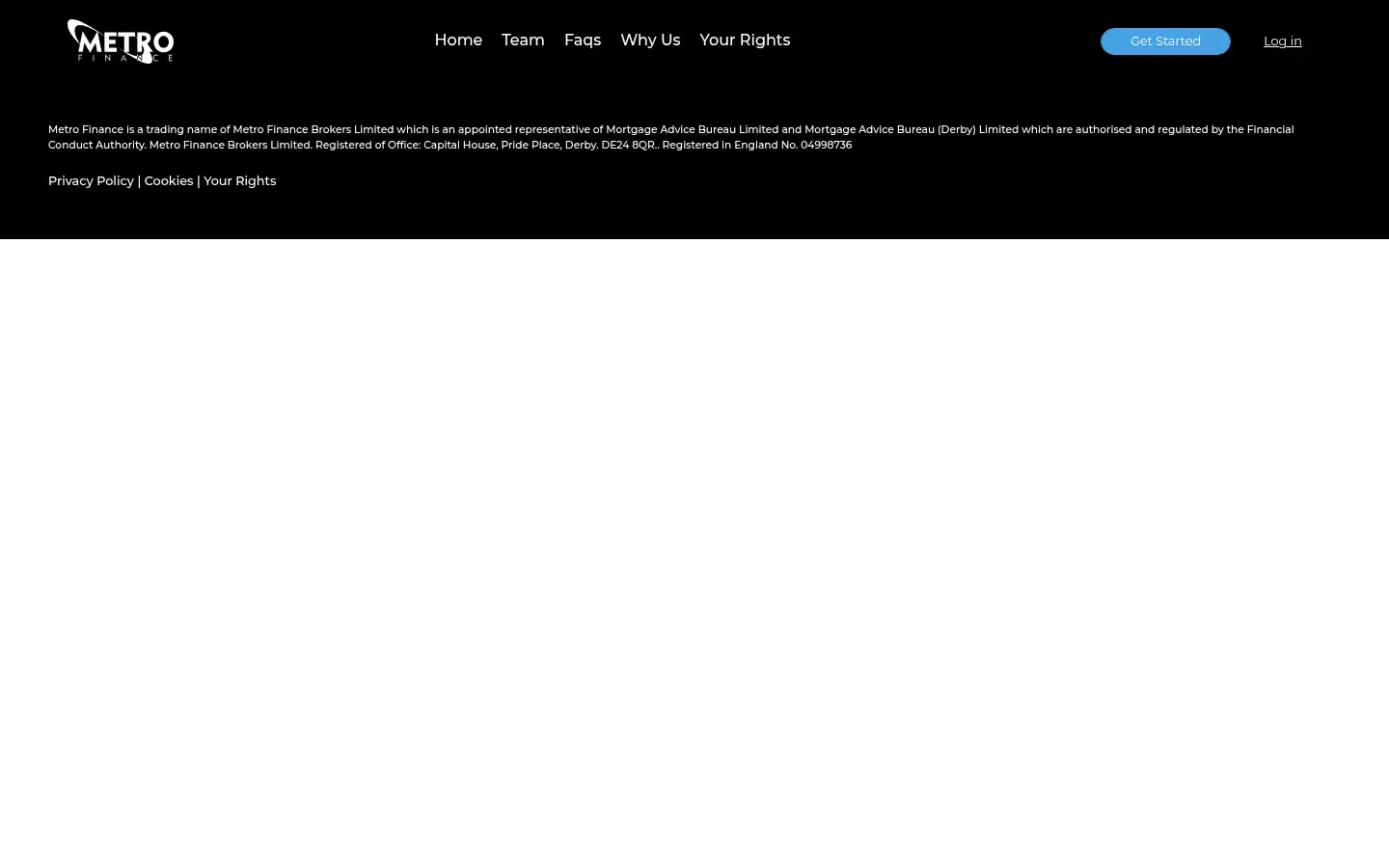 Screenshot of metrofinance.co.uk
