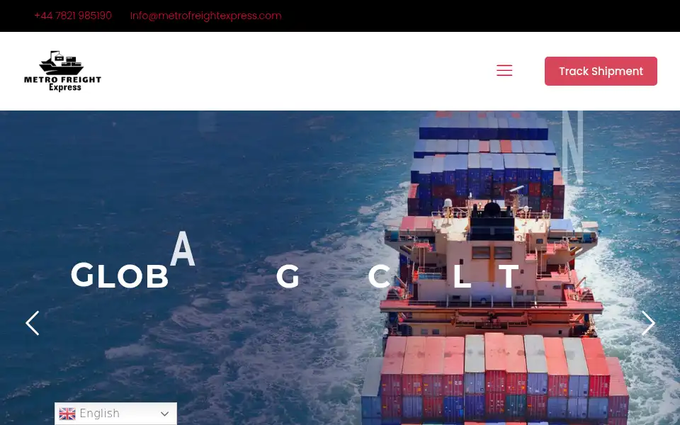 Screenshot of metrofreightexpress.com
