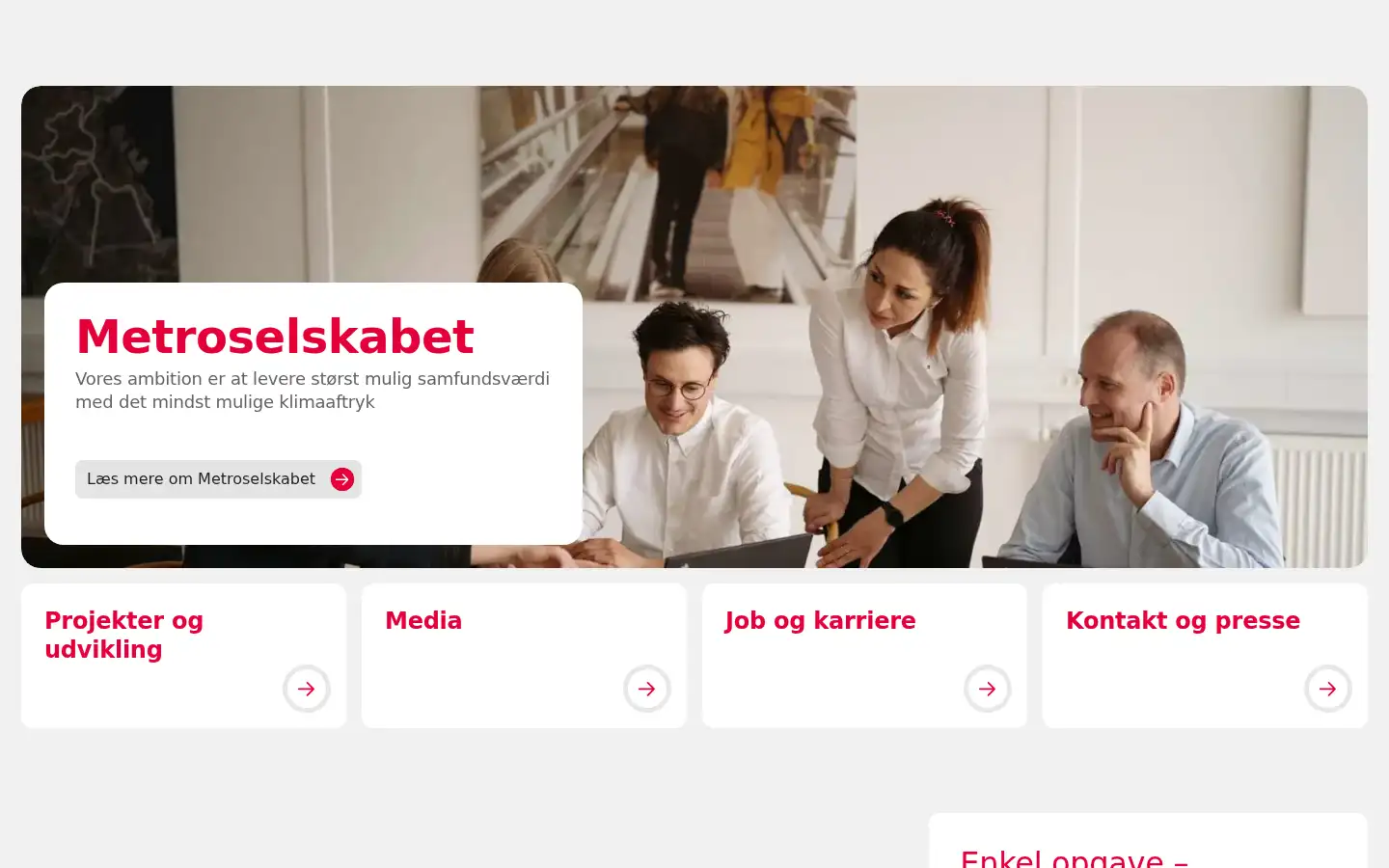 Screenshot of metroselskabet.dk