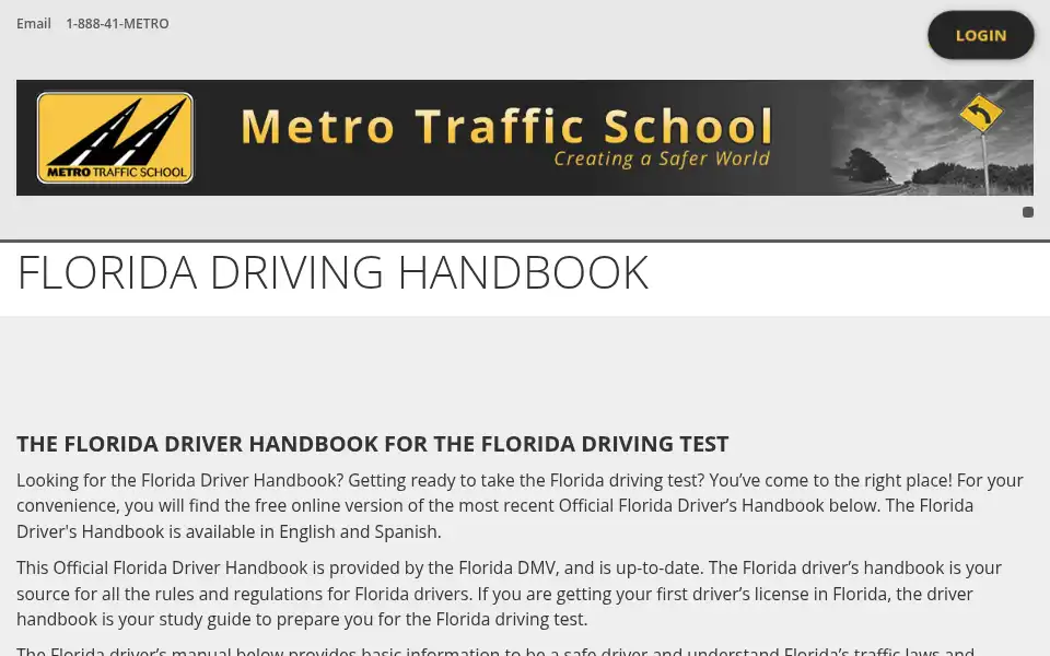 Screenshot of metrotrafficschool.com