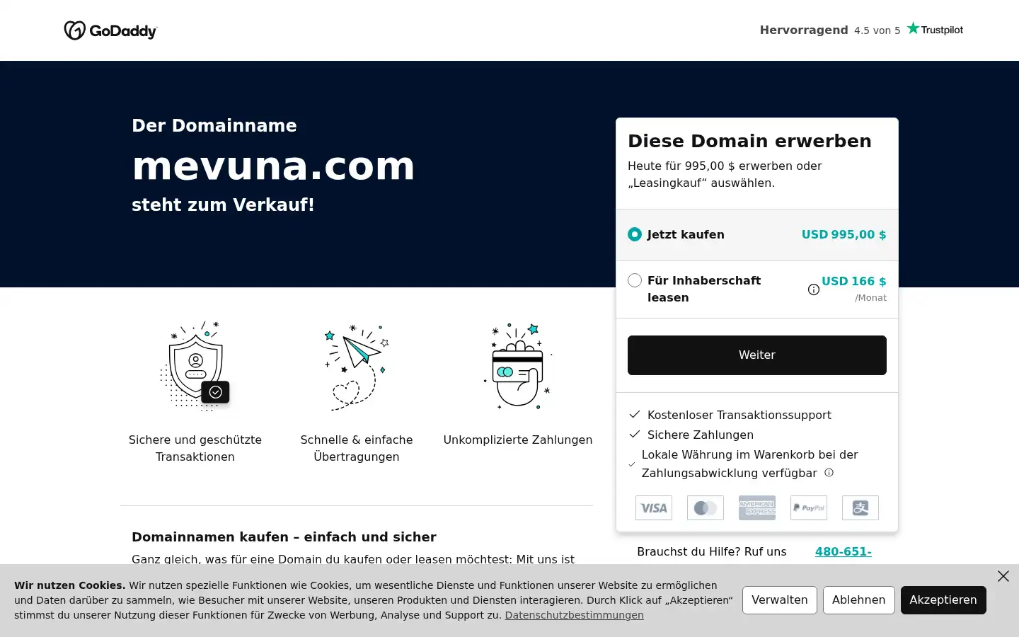Screenshot of mevuna.com