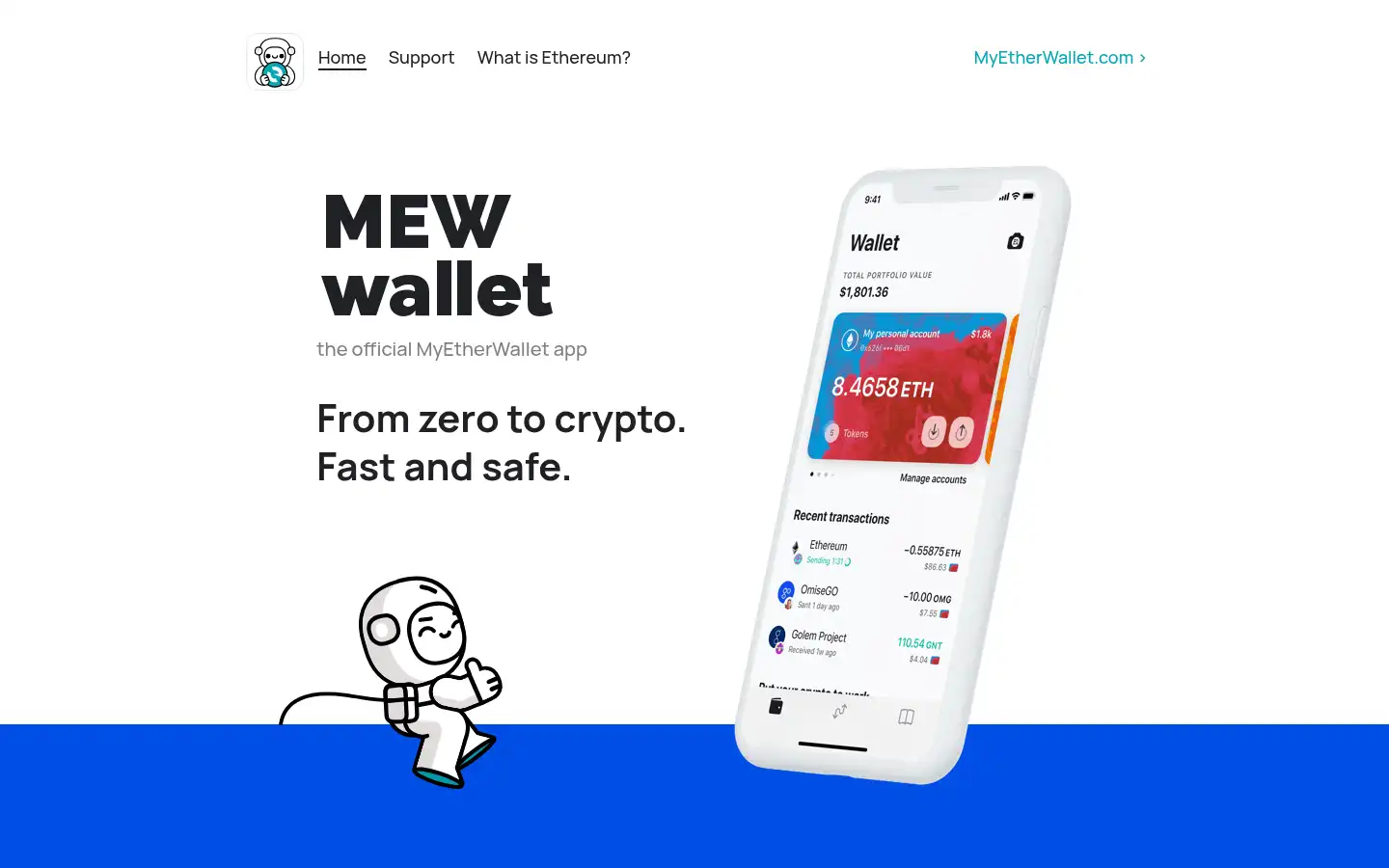 Screenshot of mewwallet.com