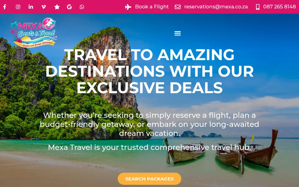 Screenshot of mexa.co.za