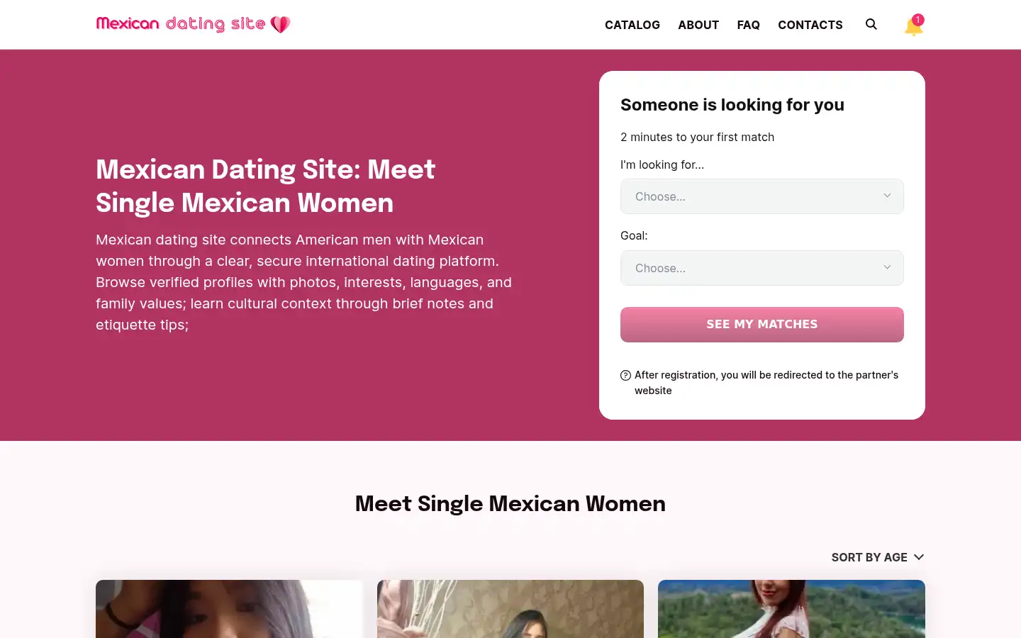 Screenshot of mexican-dating-site.com