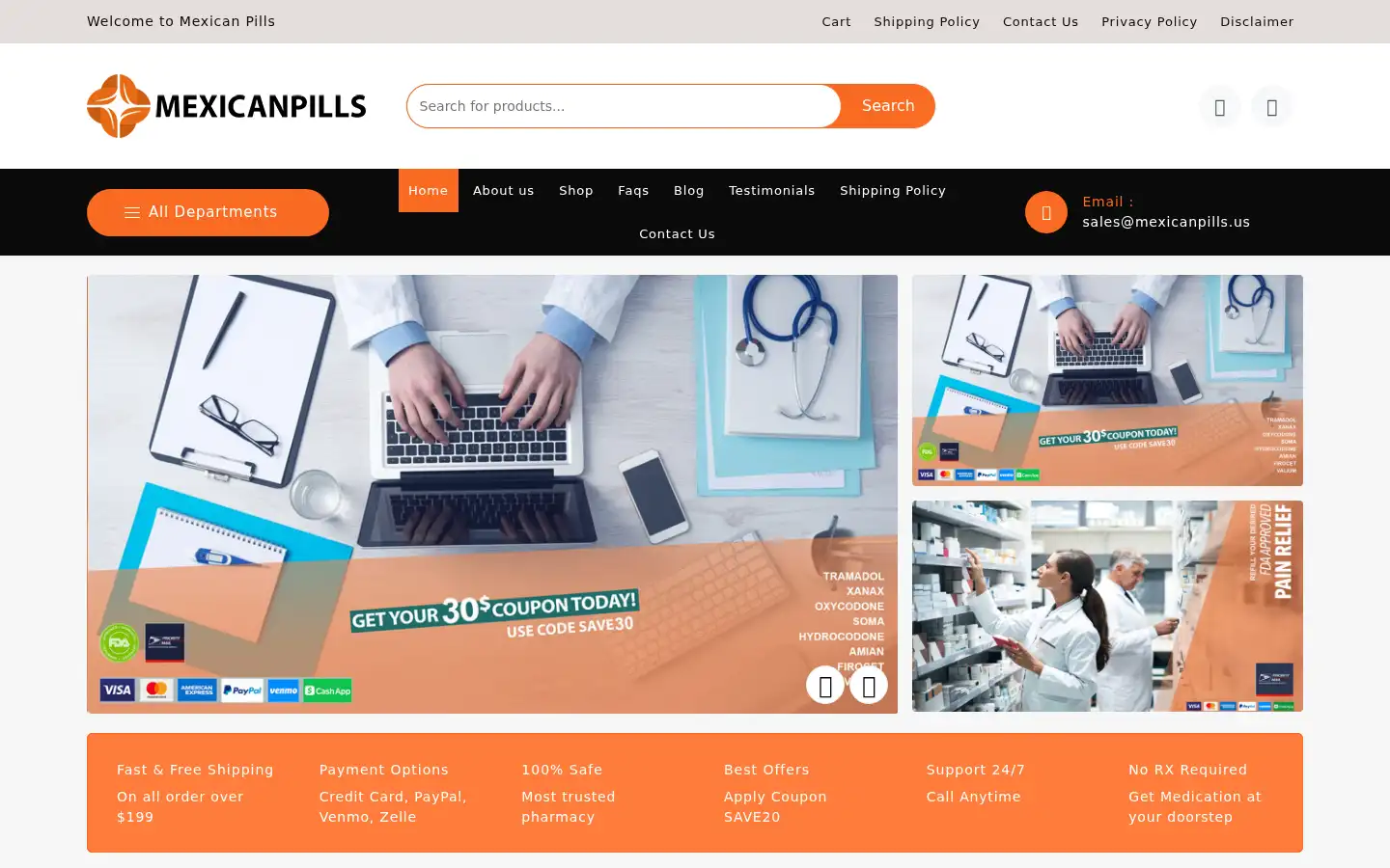 Screenshot of mexicanpills.us