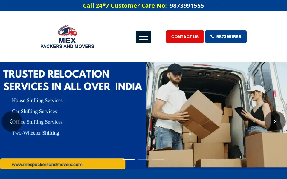 Screenshot of mexpackersandmovers.com